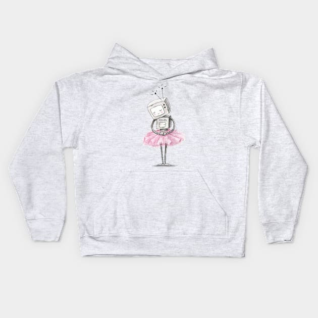 Ballerina robot Kids Hoodie by agrapedesign